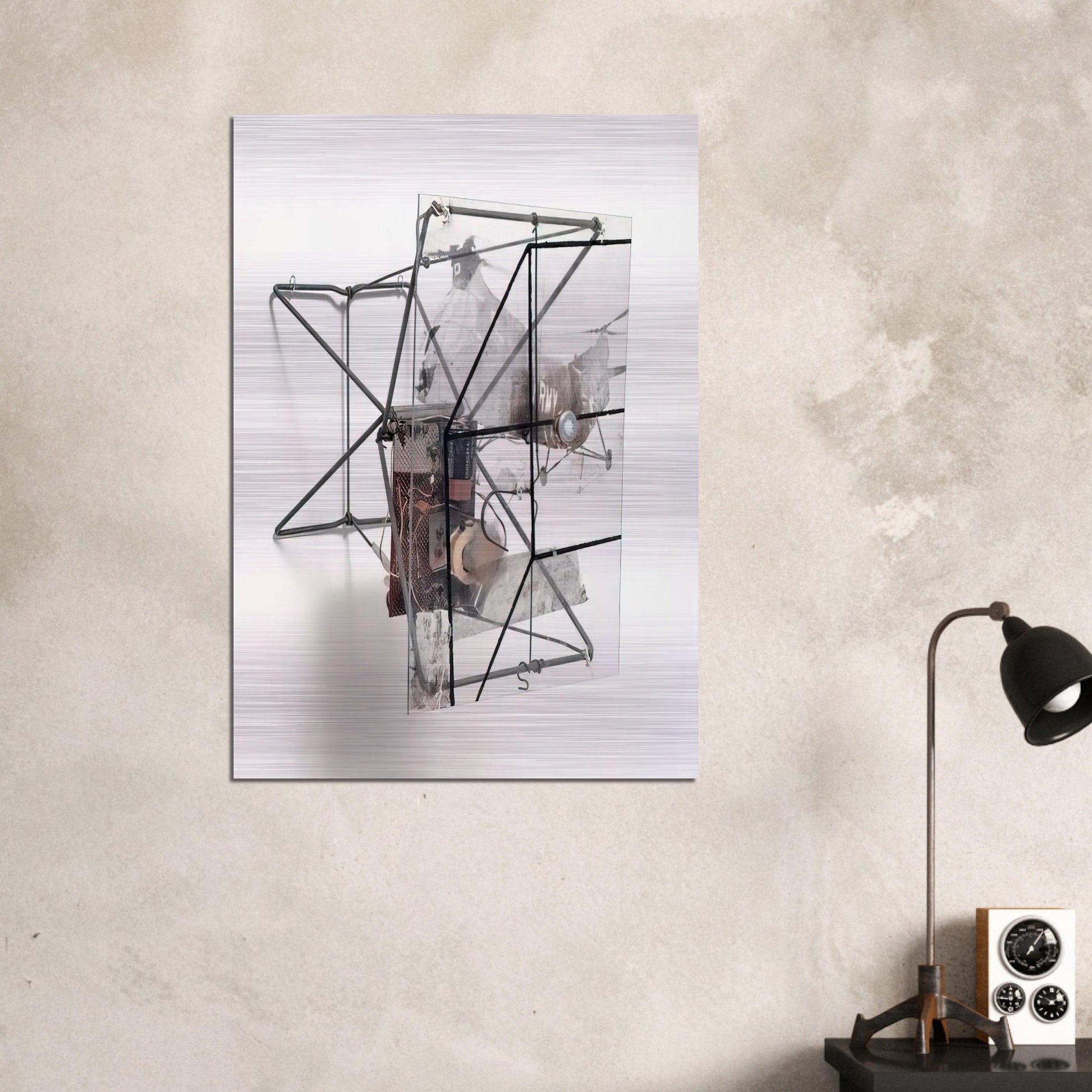 DRY CELL 1963 - Robert Rauschenberg Brushed Aluminum Print - 70x100 cm / 28x40 inches | Robert Rauschenberg Aluminum Print | Robert Rauschenberg Prints