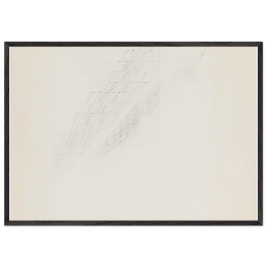 Untitled - 1977 N2 - Nasreen Mohamedi 70x100 cm / 28x40 inches Framed Art Print – Black Wooden Frame