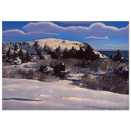 Maine Headland, Winter - Rockwell Kent Brushed Aluminum Print - 70x100 cm / 28x40 inches | Rockwell Kent Aluminum Print | Rockwell Kent Prints