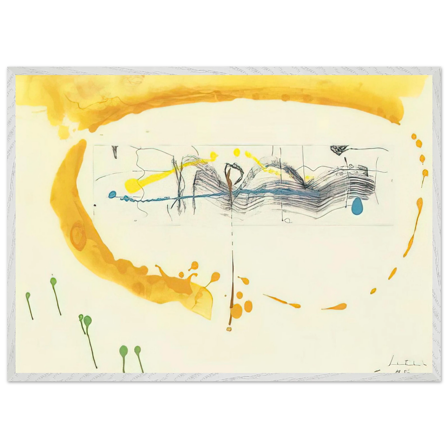 Helen Frankenthaler - Making Music - 2000 Wall art - 50x70 cm / 20x28 inches - Premium Wooden Framed Poster With Fine Art Paper-canvas - Wood frame