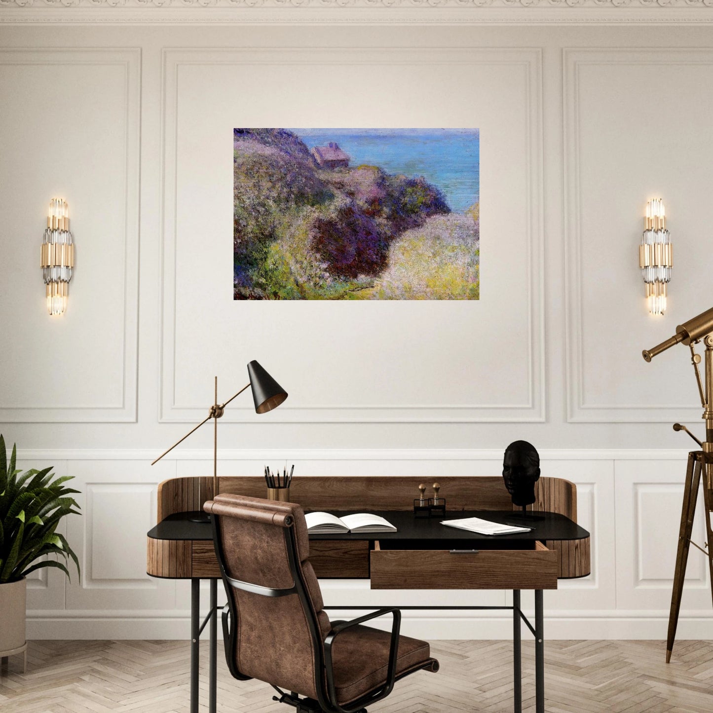 The Gorge at Varengeville, Late Afternoon - claude monet Brushed Aluminum Print - 70x100 cm / 28x40 inches | claude monet Aluminum Print | claude monet Prints