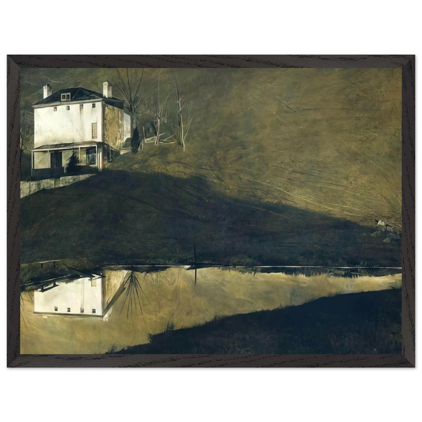 Andrew Wyeth - BROWN SWISS Wall Art - 60x80 cm / 24x32 inches - Premium Wooden Framed Poster With Fine Art Paper - White frame