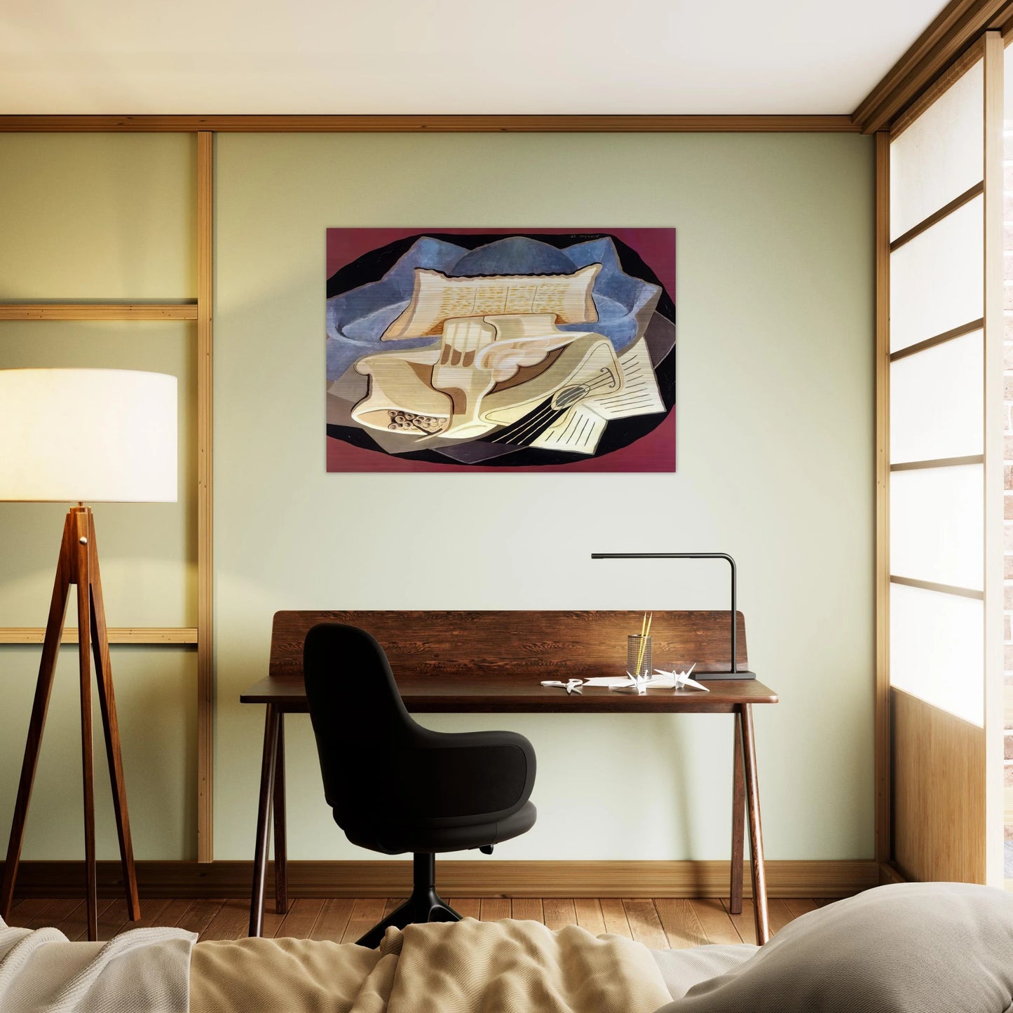 THE BLUE CLOTH 1925 - Juan Gris Brushed Aluminum Print - 70x100 cm / 28x40 inches | Juan Gris Aluminum Print | Juan Gris Prints