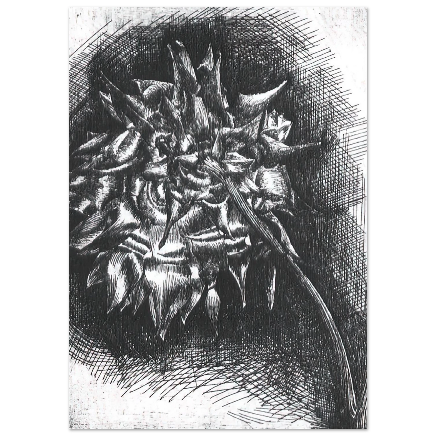 MC Escher - FLOWER Wall Art - 60x80 cm / 24x32 inches - Premium Wooden Framed Poster With Fine Art Paper - Wood frame