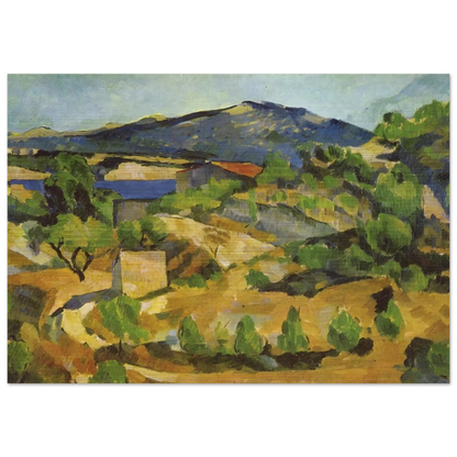 Mountains in Provence. L'Estaque - Paul Cézanne Brushed Aluminum Print - 70x100 cm / 28x40 inches | Paul Cézanne Aluminum Print | Paul Cézanne Prints