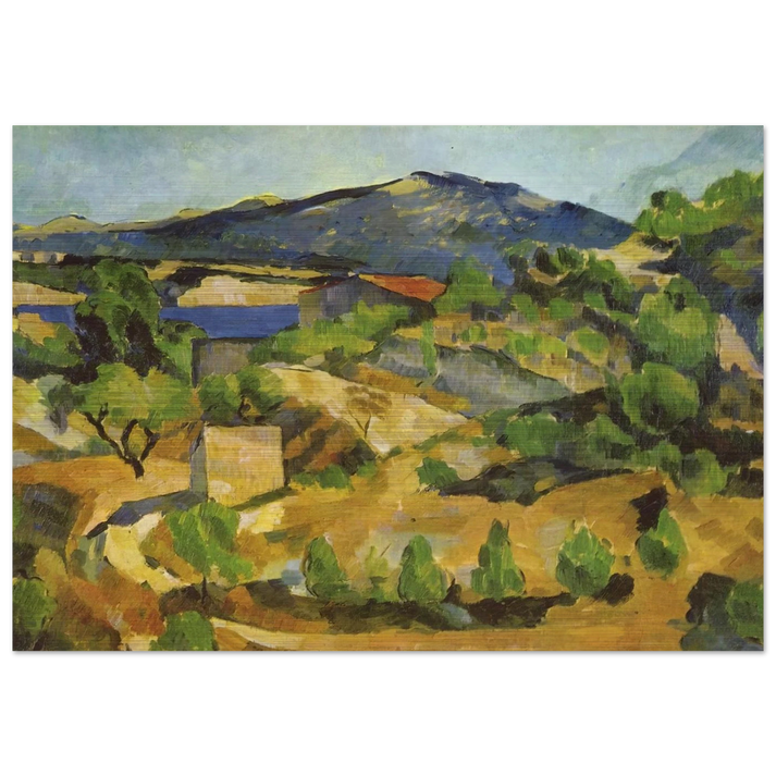 Mountains in Provence. L'Estaque - Paul Cézanne Brushed Aluminum Print - 70x100 cm / 28x40 inches | Paul Cézanne Aluminum Print | Paul Cézanne Prints