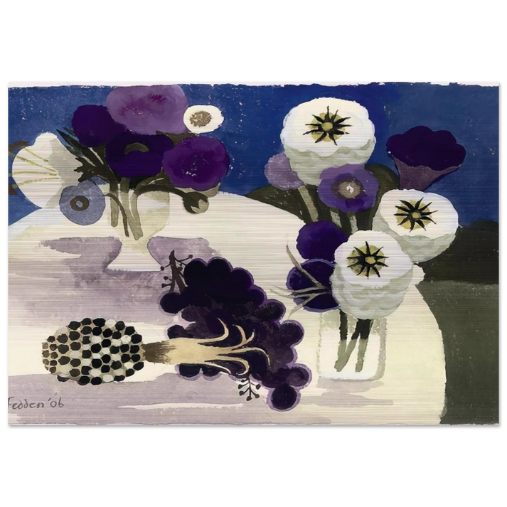Blue - 2006 - Mary Fedden Brushed Aluminum Print - 70x100 cm / 28x40 inches | Mary Fedden Aluminum Print | Mary Fedden Prints