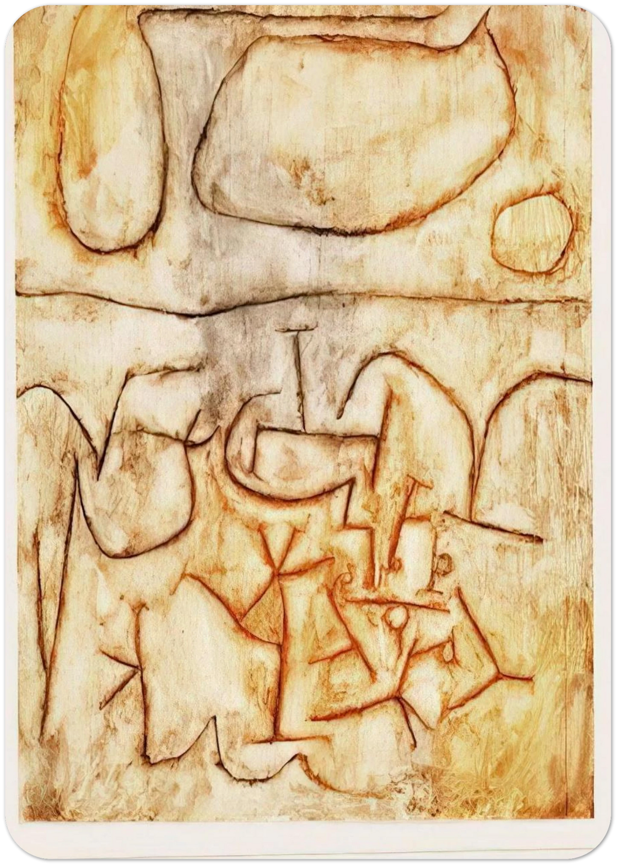 HISTORIC GROUND 1939 By Paul Klee Pack of 10 Post Cards | Paul Klee Post Cards | A6 (10.5 x 14.8 cm) - 4.1 x 5.8 inches