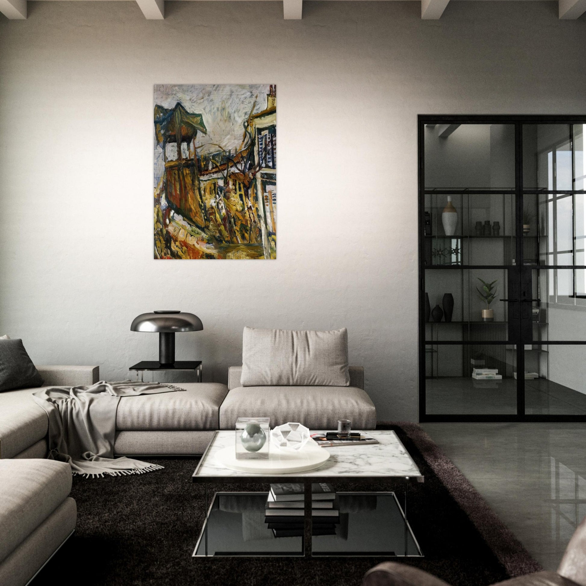 PARISIAN SUBURB - Chaim Soutine Brushed Aluminum Print - 70x100 cm / 28x40 inches | Chaim Soutine Aluminum Print | Chaim Soutine Prints