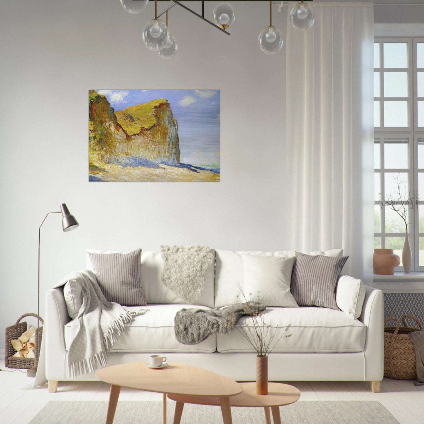 Cliffs near Pourville - claude monet Brushed Aluminum Print - 70x100 cm / 28x40 inches | claude monet Aluminum Print | claude monet Prints