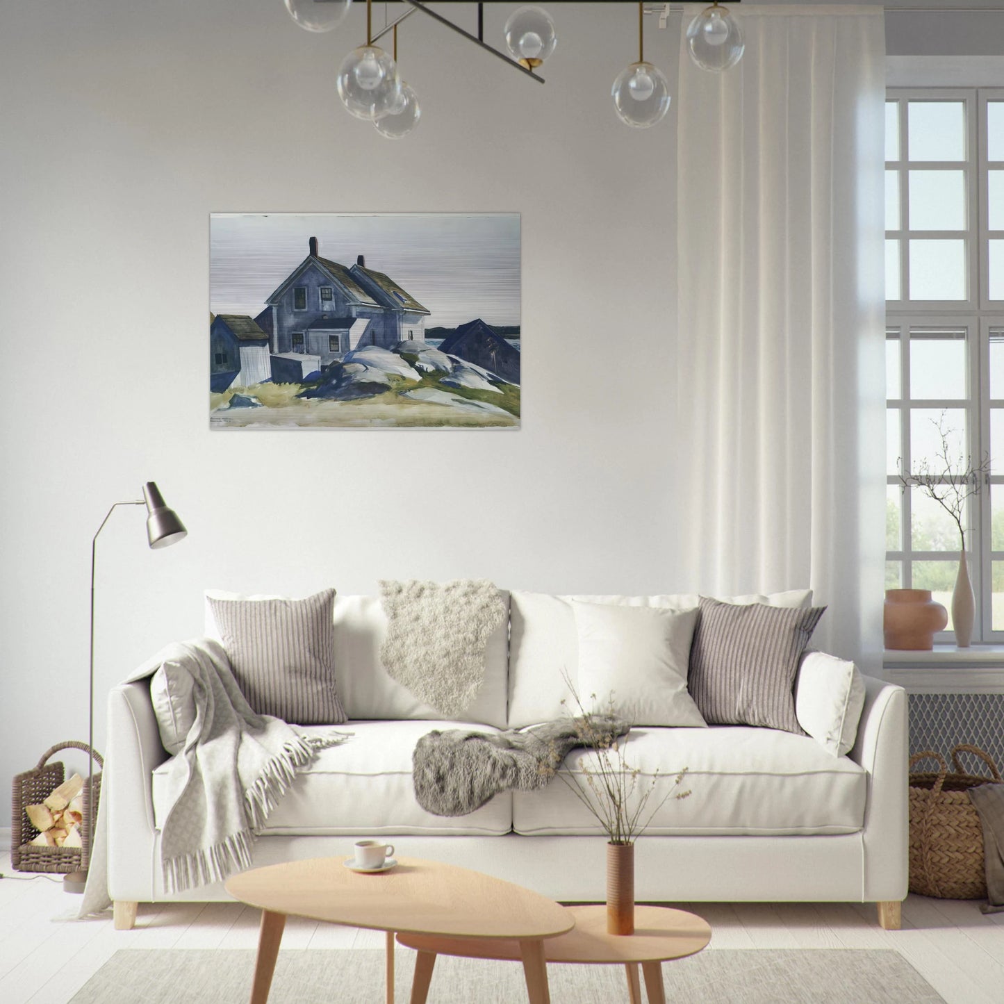 House at the Fort, Gloucester - Edward Hopper Brushed Aluminum Print - 70x100 cm / 28x40 inches | Edward Hopper Aluminum Print | Edward Hopper Prints