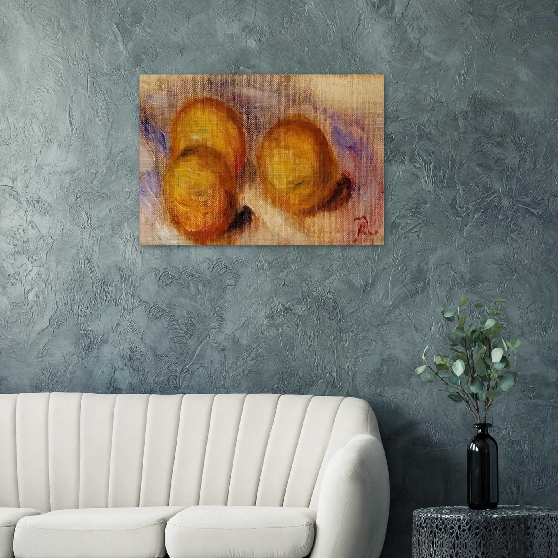 Three Lemons - Pierre-Auguste Renoir Brushed Aluminum Print - 70x100 cm / 28x40 inches | Pierre-Auguste Renoir Aluminum Print | Pierre-Auguste Renoir Prints