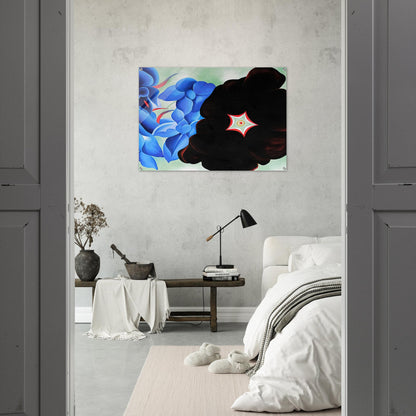 Black Hollyhock - Blue Larkspur - Georgia O'Keeffe Acrylic Print - 70x100 cm / 28x40″ inches