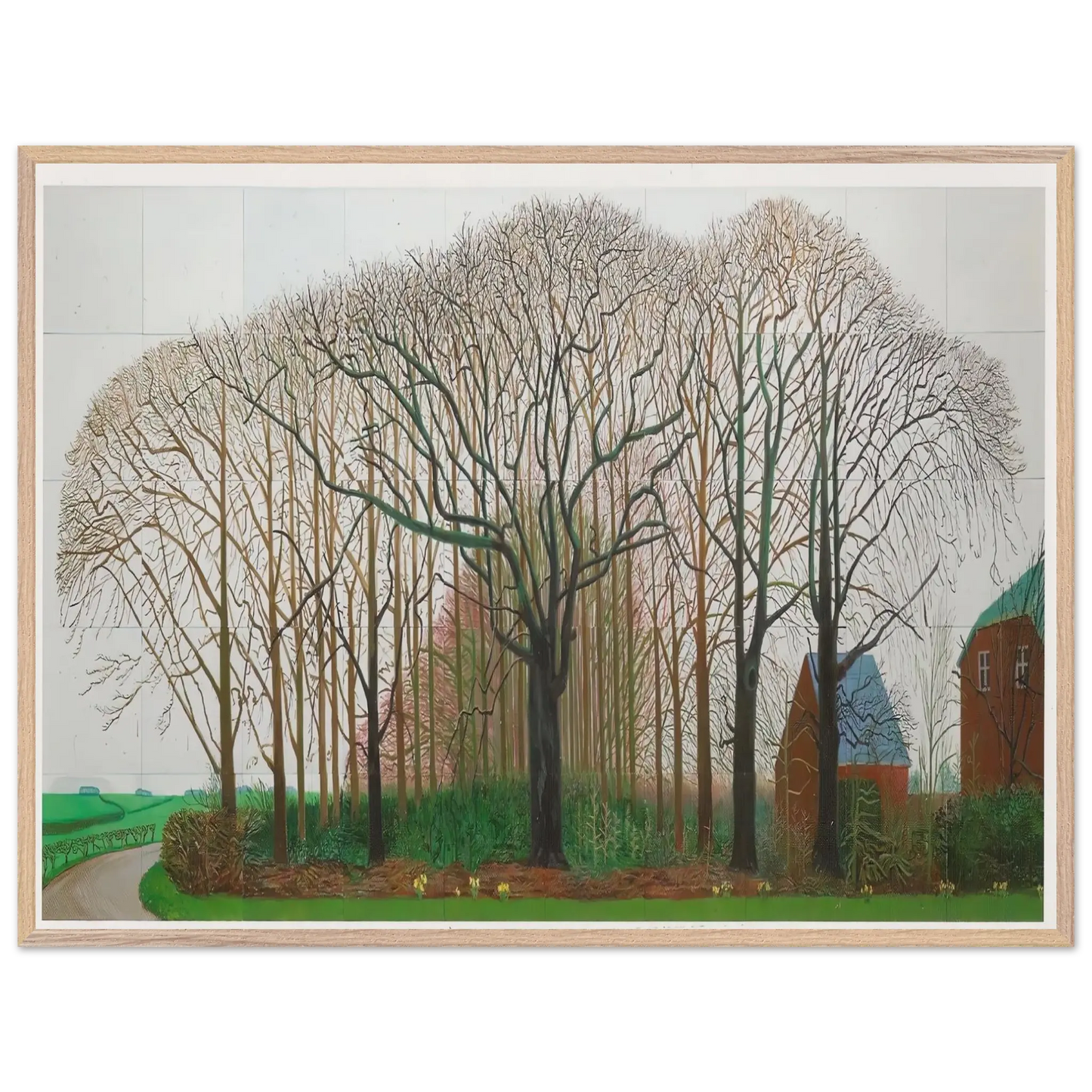 David Hockney - David Hockney Wall art - 13x18 cm / 5x7 Inches - Premium Wooden Framed Poster With Fine Art Paper - Wood frame