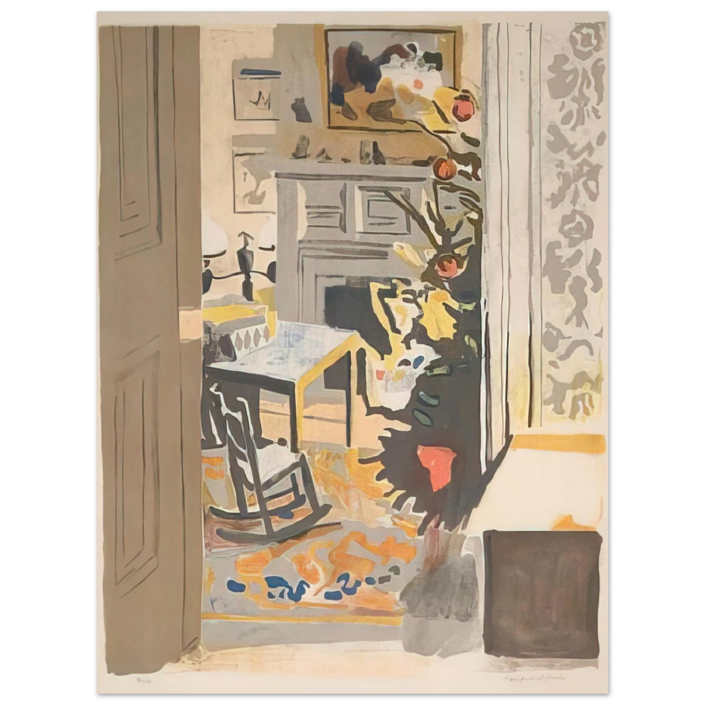 Fairfield Porter - THE CHRISTMAS TREE 1971  75x100 cm / 30x40inches Fine Art Poster