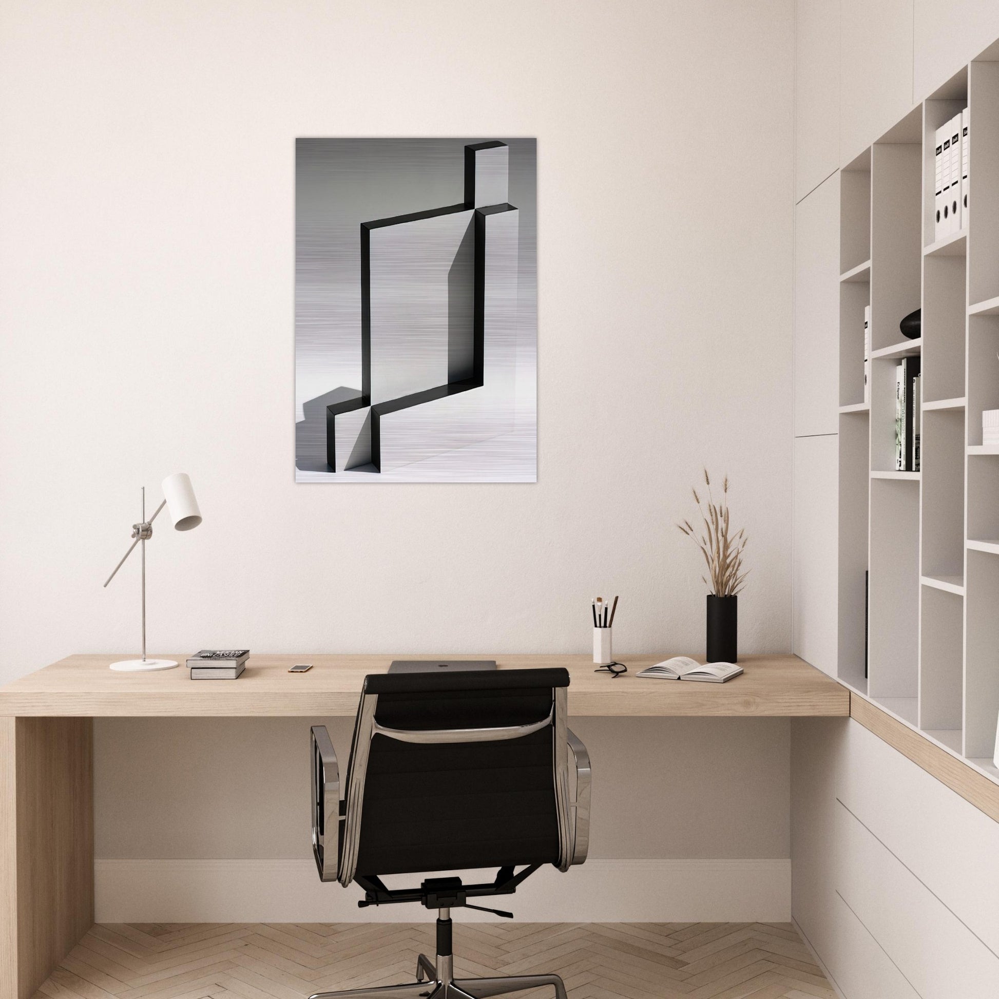 White and Black Sculpture - 1965 - Lygia Pape Brushed Aluminum Print - 70x100 cm / 28x40 inches | Lygia Pape Aluminum Print | Lygia Pape Prints