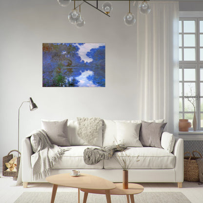 Morning on the Seine, Clear Weather 02 - claude monet Brushed Aluminum Print - 70x100 cm / 28x40 inches | claude monet Aluminum Print | claude monet Prints