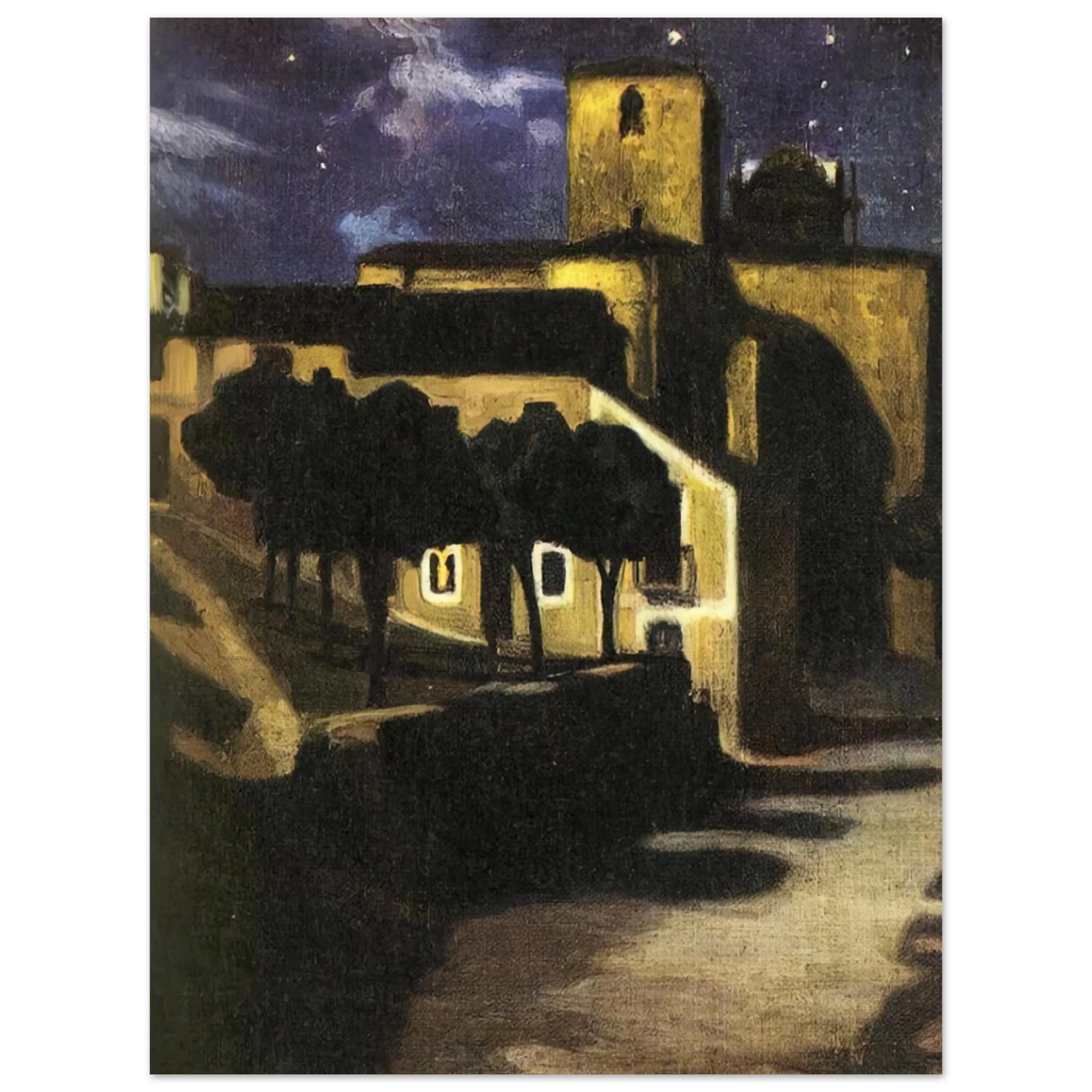 Diego Rivera - NIGHT SCENE IN AVILA 1907  75x100 cm / 30x40inches Fine Art Poster