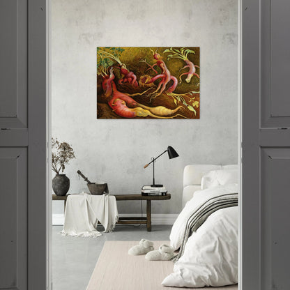 THE TENPTATIONS OF SAINT ANTONY 1947 - Diego Rivera Brushed Aluminum Print - 70x100 cm / 28x40 inches | Diego Rivera Aluminum Print | Diego Rivera Prints