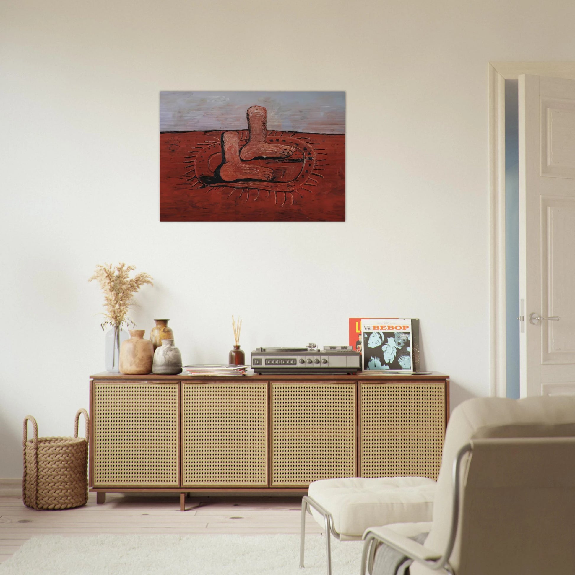 TWO FAT FEET - Philip Guston Brushed Aluminum Print - 70x100 cm / 28x40 inches | Philip Guston Aluminum Print | Philip Guston Prints