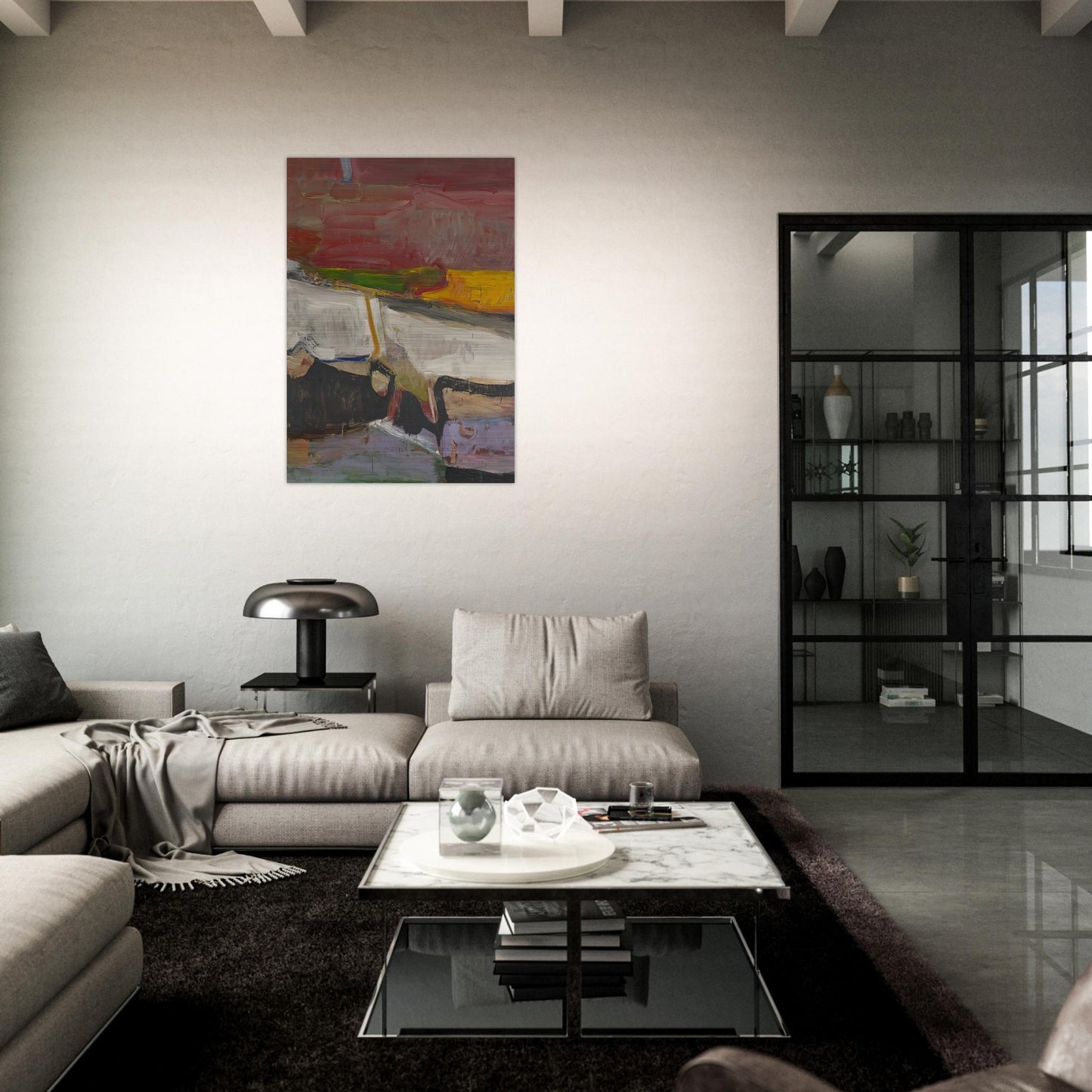 Berkeley #59 - Richard Diebenkorn Brushed Aluminum Print - 70x100 cm / 28x40 inches | Richard Diebenkorn Aluminum Print | Richard Diebenkorn Prints