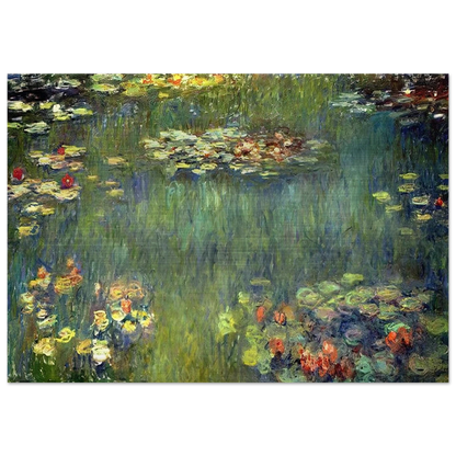 Pool with Waterlilies - claude monet Brushed Aluminum Print - 70x100 cm / 28x40 inches | claude monet Aluminum Print | claude monet Prints