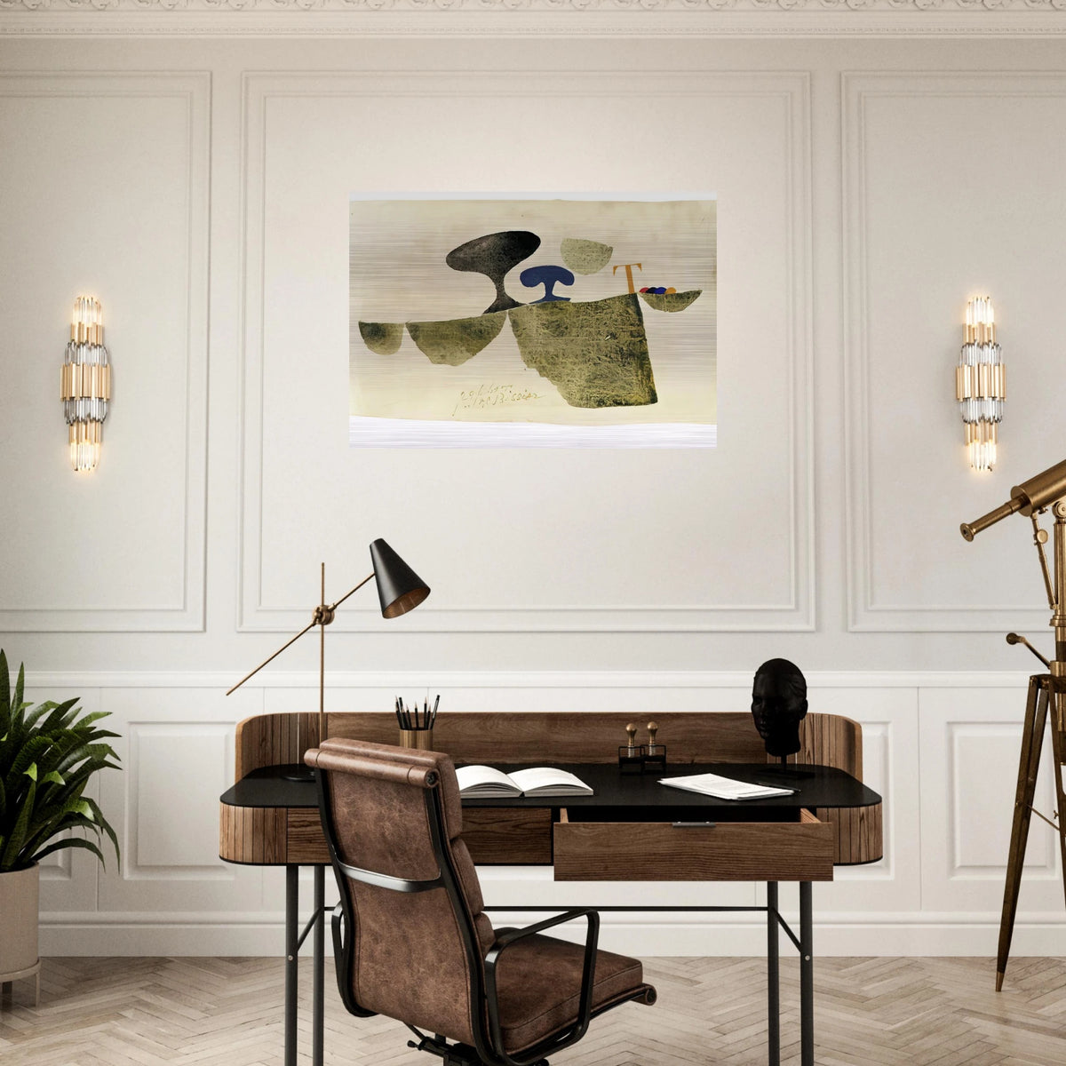 29.6.61 T - 1961 - Julius Bissier Brushed Aluminum Print - 70x100 cm / 28x40 inches | Julius Bissier Aluminum Print | Julius Bissier Prints
