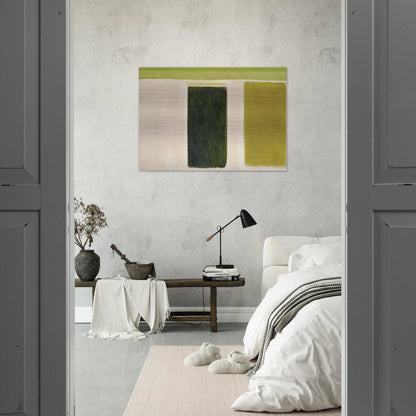Double Green Sun-Box - 1967 - Theodoros Stamos Brushed Aluminum Print - 70x100 cm / 28x40 inches | Theodoros Stamos Aluminum Print | Theodoros Stamos Prints