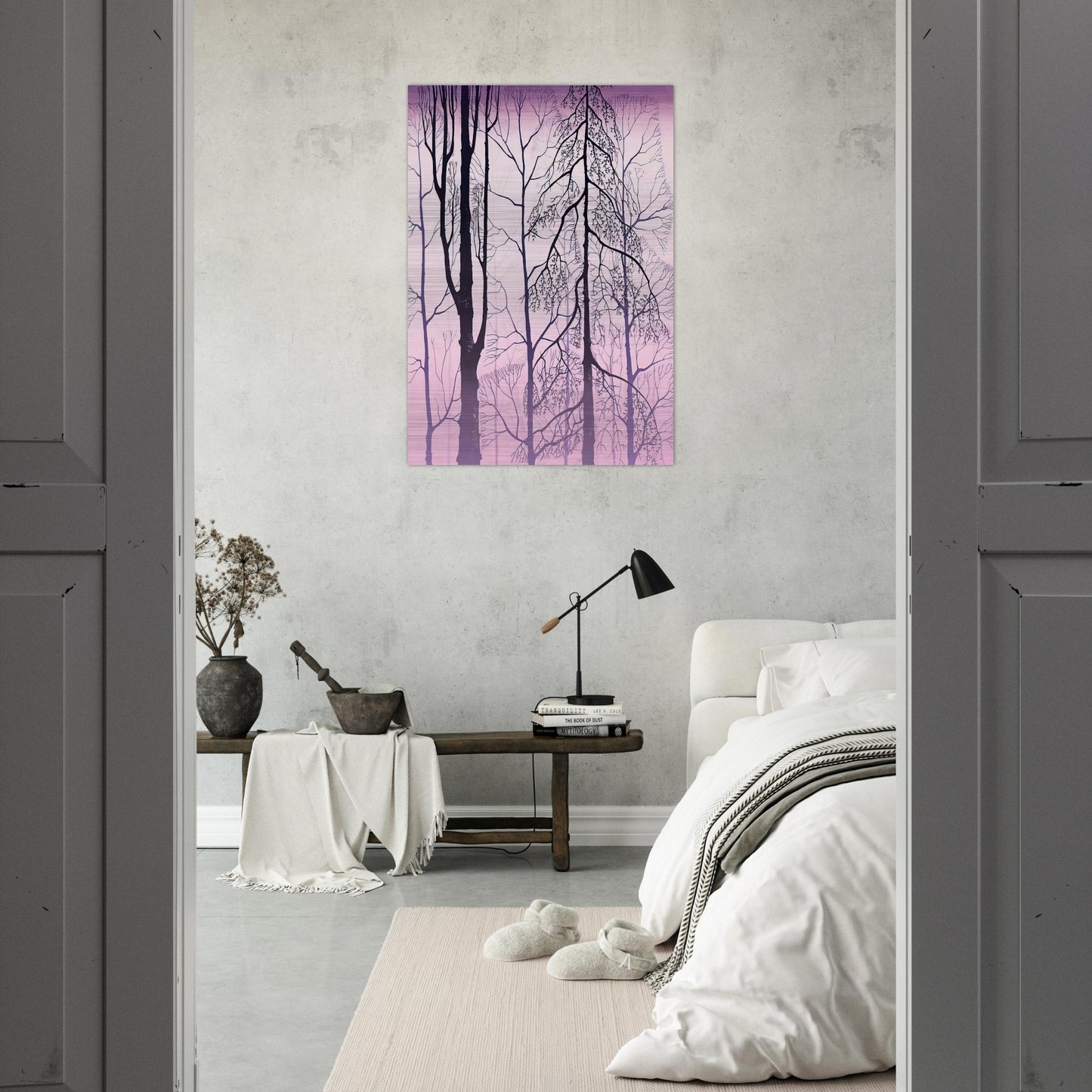 Winter woods - Eyvind Earle Brushed Aluminum Print - 70x100 cm / 28x40 inches | Eyvind Earle Aluminum Print | Eyvind Earle Prints