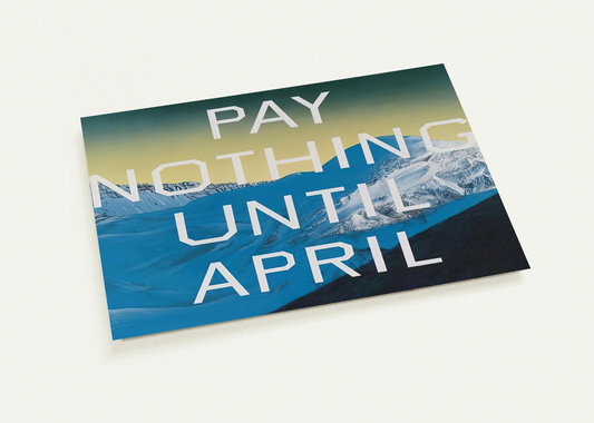 PAY NOTHING UNTIL APRIL 2003 By Edward Ruscha Pack of 10 Post Cards | Edward Ruscha Post Cards | A6 (10.5 x 14.8 cm) - 4.1 x 5.8 inches