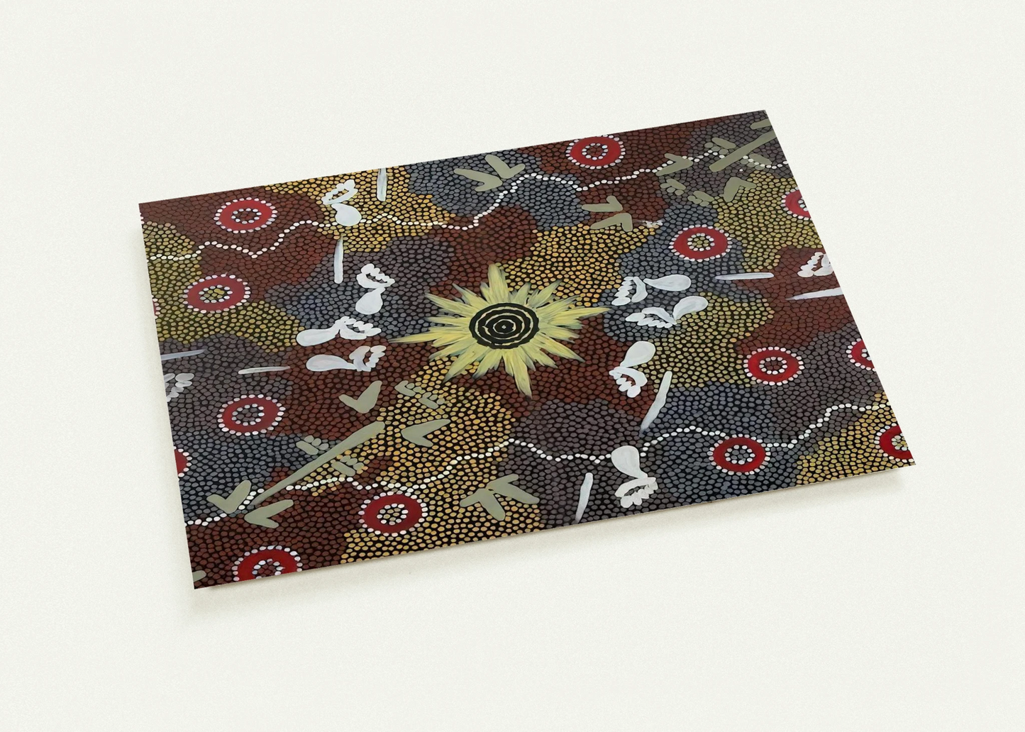 Frog and Kangaroo Dreaming - Native Art By Clifford Possum Tjapaltjarri Pack of 10 Post Cards | Clifford Possum Tjapaltjarri Post Cards | A6 (10.5 x 14.8 cm) - 4.1 x 5.8 inches