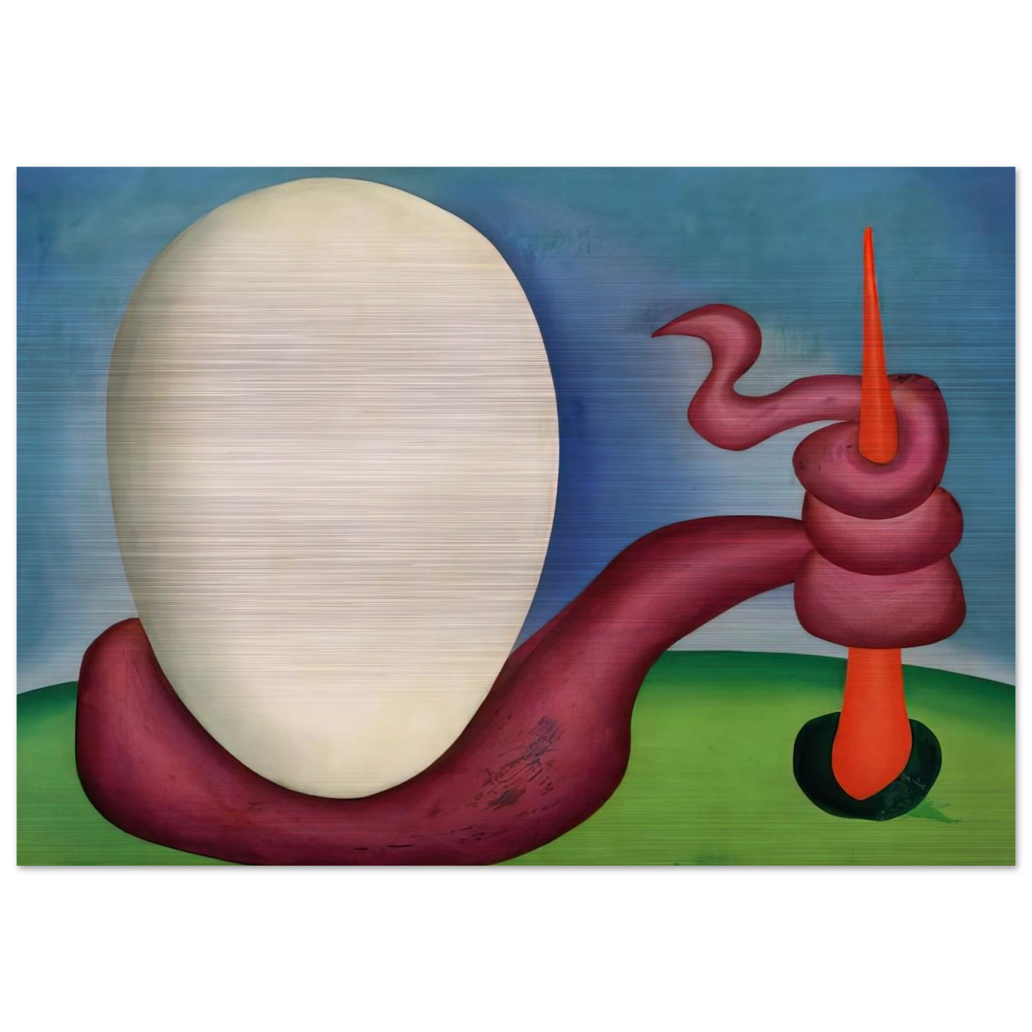 The Egg - Tarsila do Amaral Brushed Aluminum Print - 70x100 cm / 28x40 inches | Tarsila do Amaral Aluminum Print | Tarsila do Amaral Prints