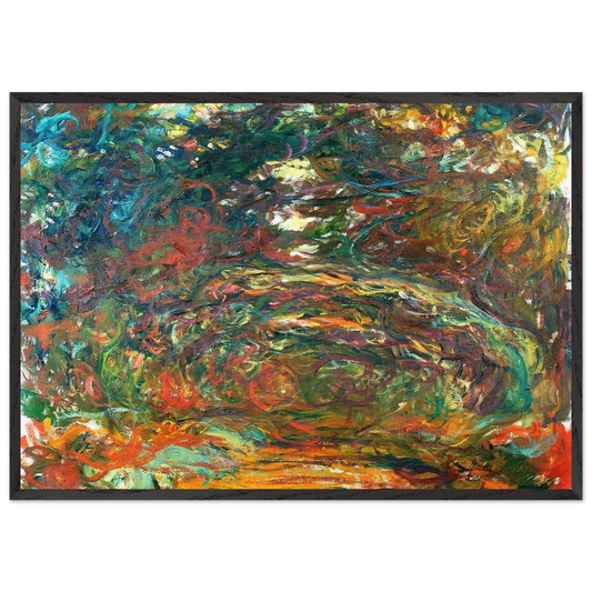 Path under the Rose Arches Giverny - claude monet 70x100 cm / 28x40 inches Framed Art Print – Black Wooden Frame