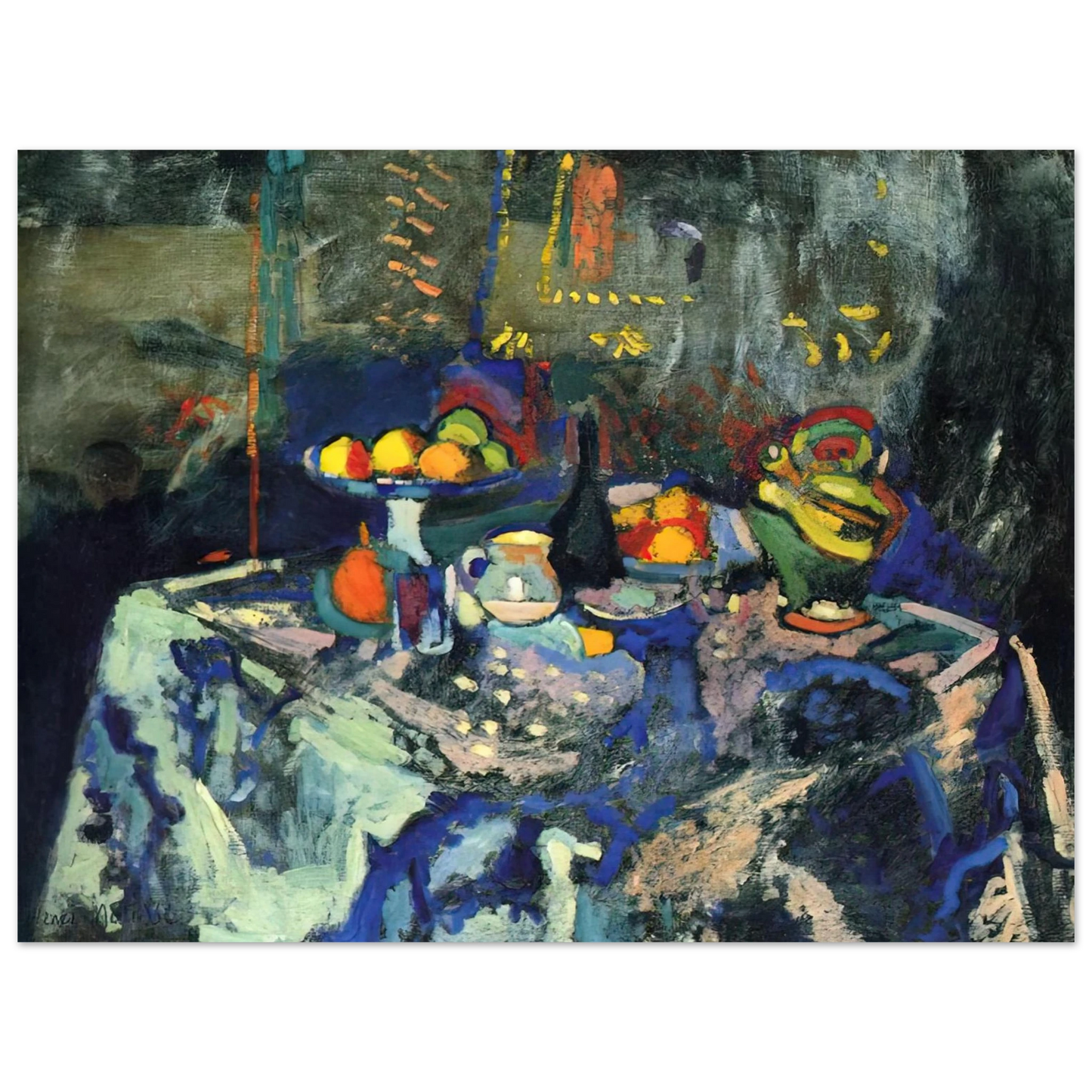 Henri Matisse - STILL LIFE WITH VASE BOTTLE AND FRUIT  75x100 cm / 30x40inches Fine Art Poster