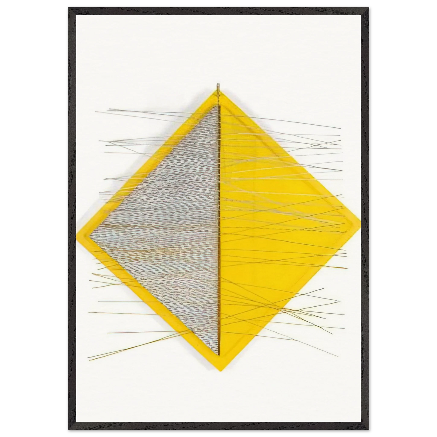 PETITE LOSANGE JAUNE - Jesus Rafael Soto 70x100 cm / 28x40 inches Framed Art Print – Black Wooden Frame