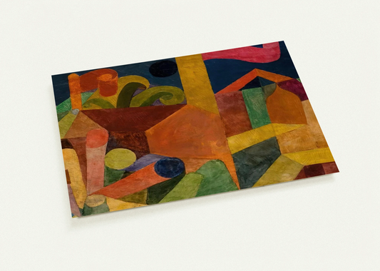 LANDSCAPE WITH FLAGS 1914 By Paul Klee Pack of 10 Post Cards | Paul Klee Post Cards | A6 (10.5 x 14.8 cm) - 4.1 x 5.8 inches
