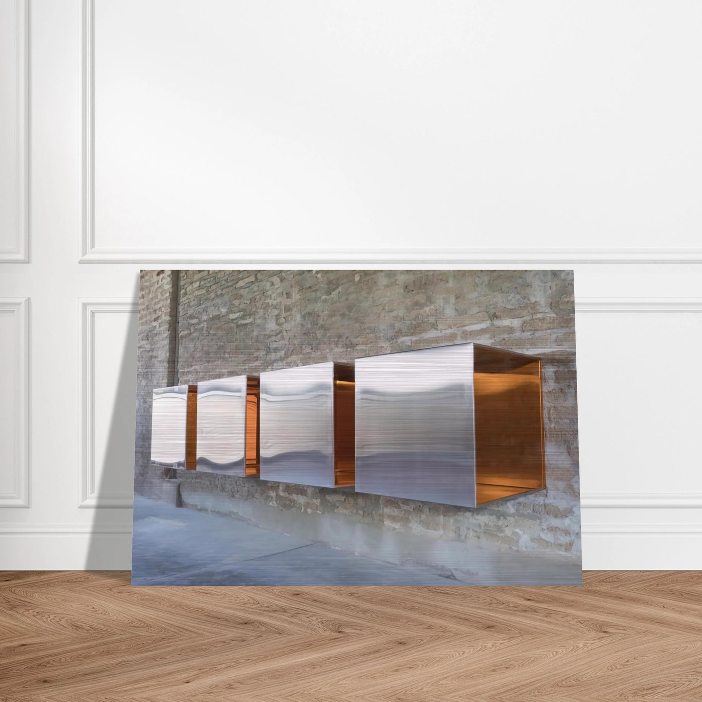 Untitled First Multi-Unit Work - 1966 - Donald Judd Brushed Aluminum Print - 70x100 cm / 28x40 inches | Donald Judd Aluminum Print | Donald Judd Prints