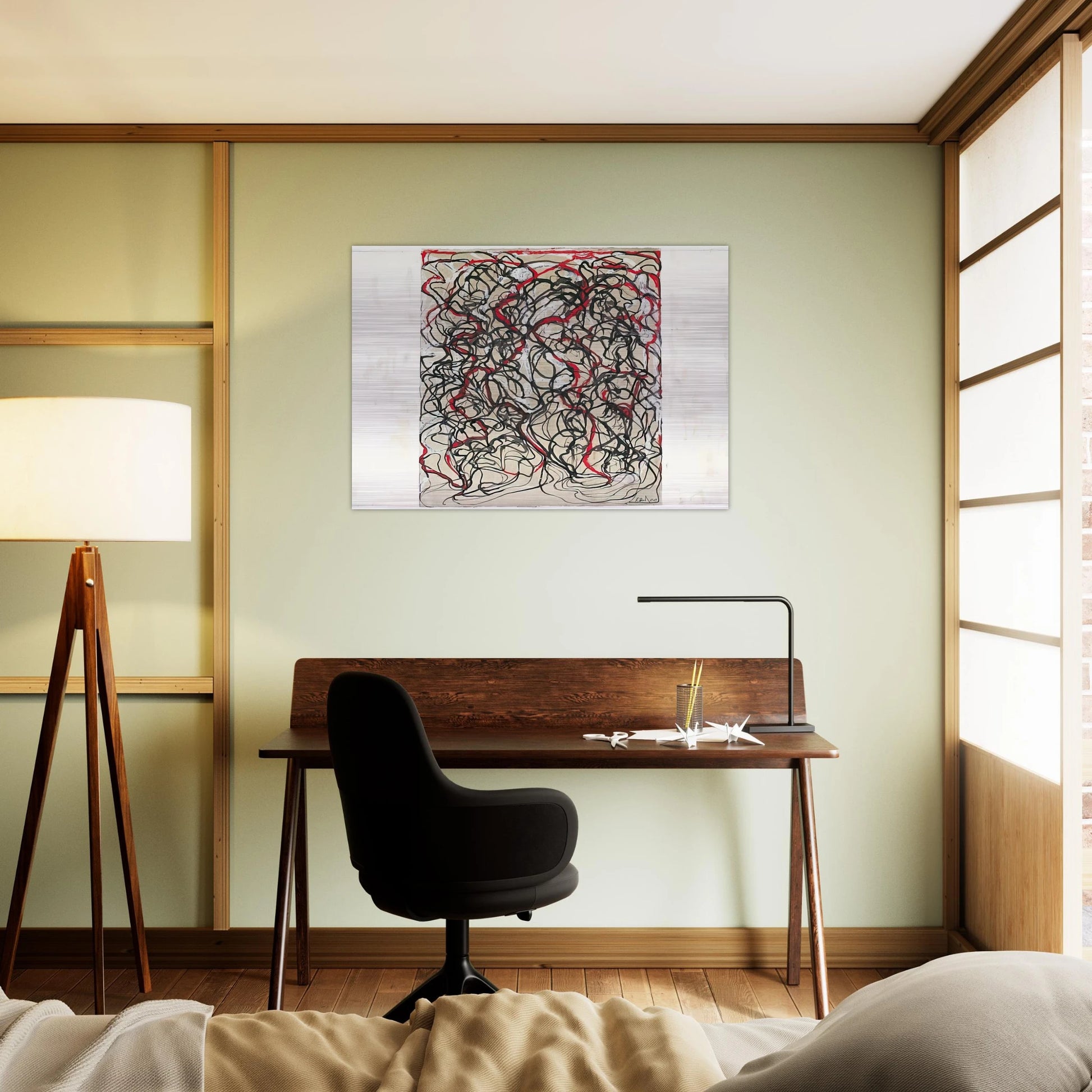 Letter with Red - 2009 - Brice Marden Brushed Aluminum Print - 70x100 cm / 28x40 inches | Brice Marden Aluminum Print | Brice Marden Prints