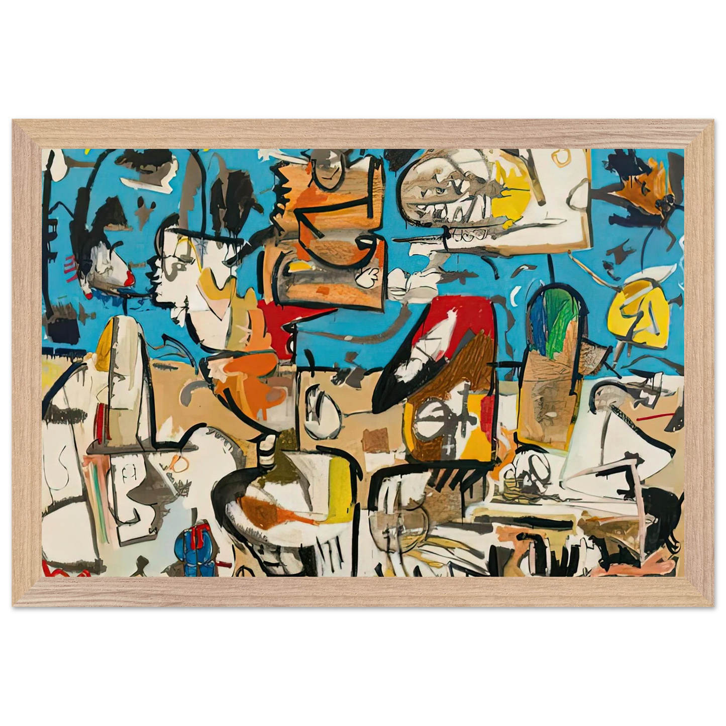 Helen Frankenthaler - Untitled, 1951- Wall Art - 21x29.7 cm / 8x12" - Premium Wooden Framed Poster With Fine Art Paper-canvas - Black frame