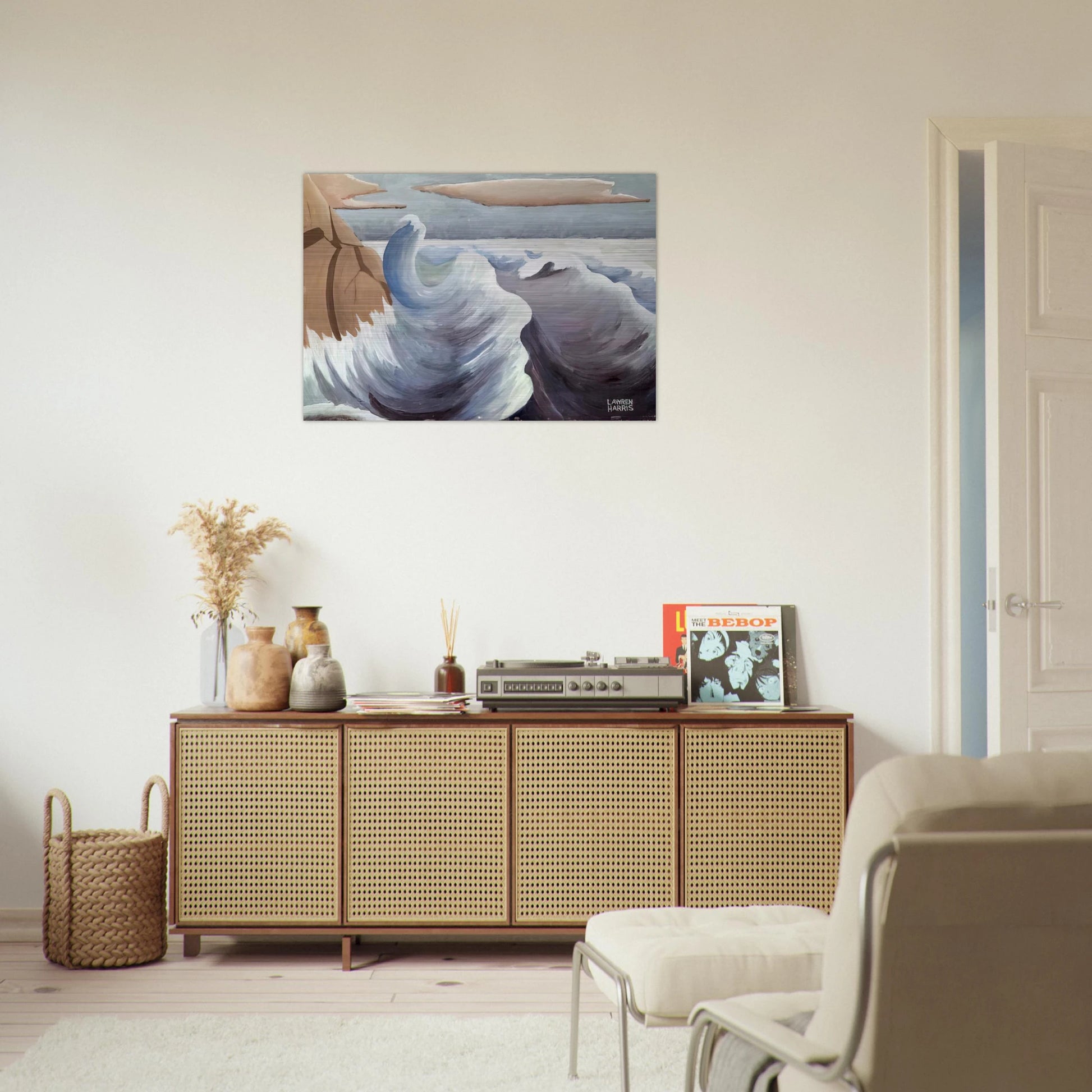 Shoreline - Art Nouveau Modern - Lawren Harris Brushed Aluminum Print - 70x100 cm / 28x40 inches | Lawren Harris Aluminum Print | Lawren Harris Prints
