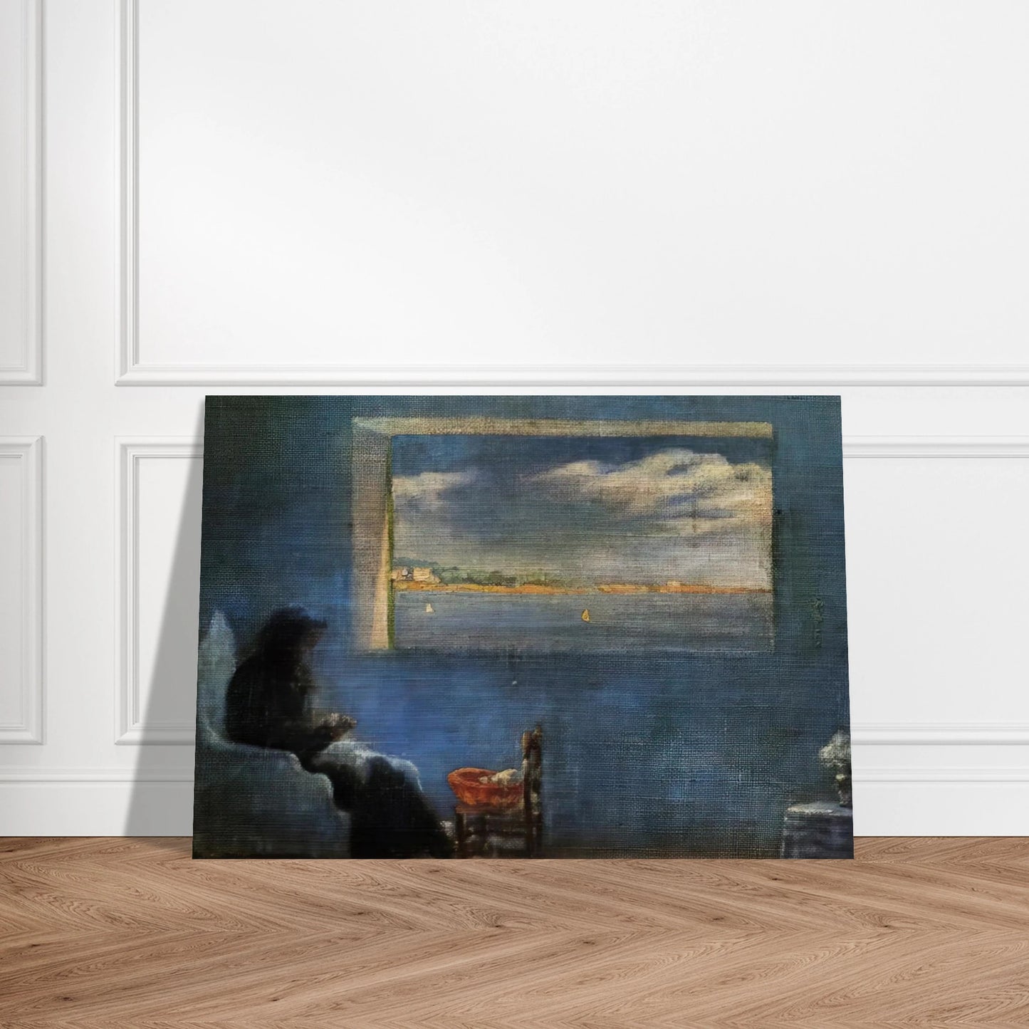 PORTRAIT OF GRANDMOTHER ANA SEWING - Salvador Dali Brushed Aluminum Print - 70x100 cm / 28x40 inches | Salvador Dali Aluminum Print | Salvador Dali Prints