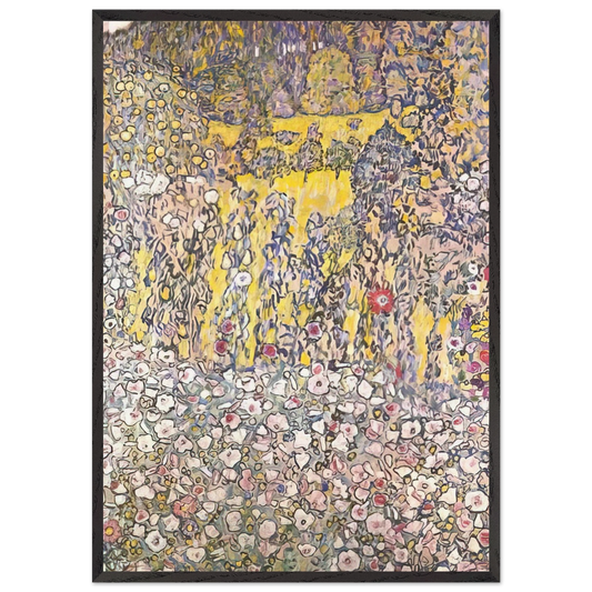 HORTICULTURAL LANDSCAPE WITH A HILLTOP - Gustav Klimt 70x100 cm / 28x40 inches Framed Art Print – Black Wooden Frame