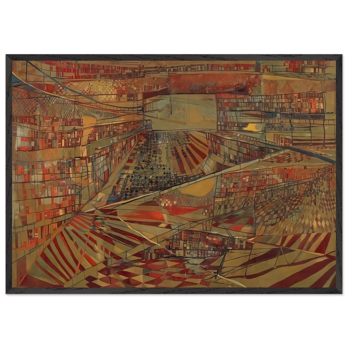 Bibliotheque - 1949 - Maria Helena Vieira da Silva 70x100 cm / 28x40 inches Framed Art Print – Black Wooden Frame