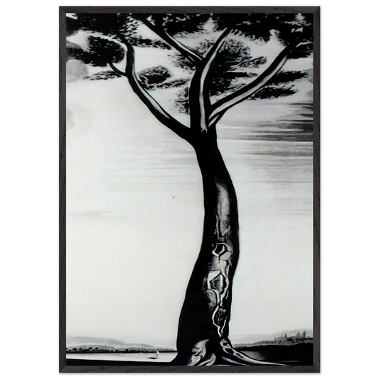 The Tree N3 - Salvador Dali 70x100 cm / 28x40 inches Framed Art Print – Black Wooden Frame