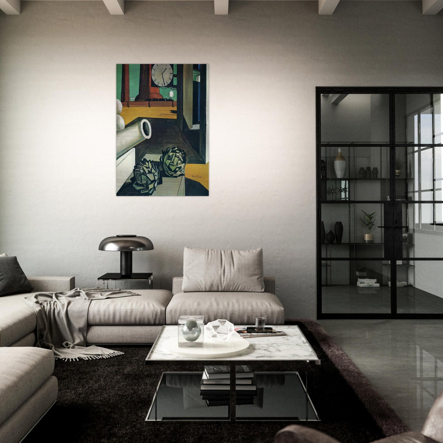 THE CONQUEST OF THE PHILOSOPHER 1914 - Giorgio de Chirico Brushed Aluminum Print - 70x100 cm / 28x40 inches | Giorgio de Chirico Aluminum Print | Giorgio de Chirico Prints