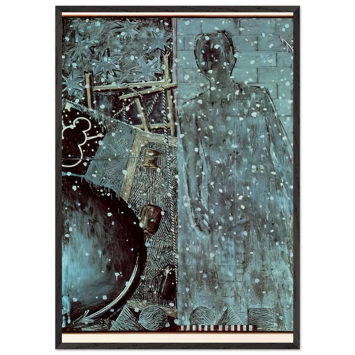 Winter N2 - Jasper Johns 70x100 cm / 28x40 inches Framed Art Print – Black Wooden Frame