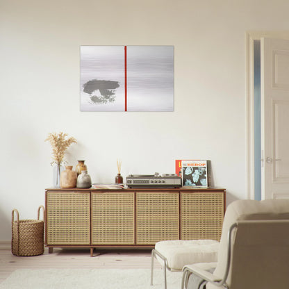 OHNE TITEL MIT ROTEM STRICH 1970 - BLINKY PALERMO Brushed Aluminum Print - 70x100 cm / 28x40 inches | BLINKY PALERMO Aluminum Print | BLINKY PALERMO Prints