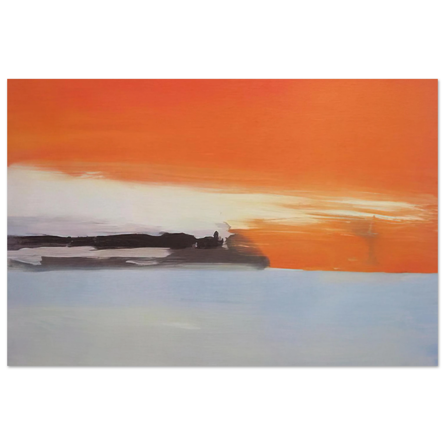 Nicolas de Stael - Chemin de fer au bord de la mer, soleil couchant - 1955 Fine Art Poster