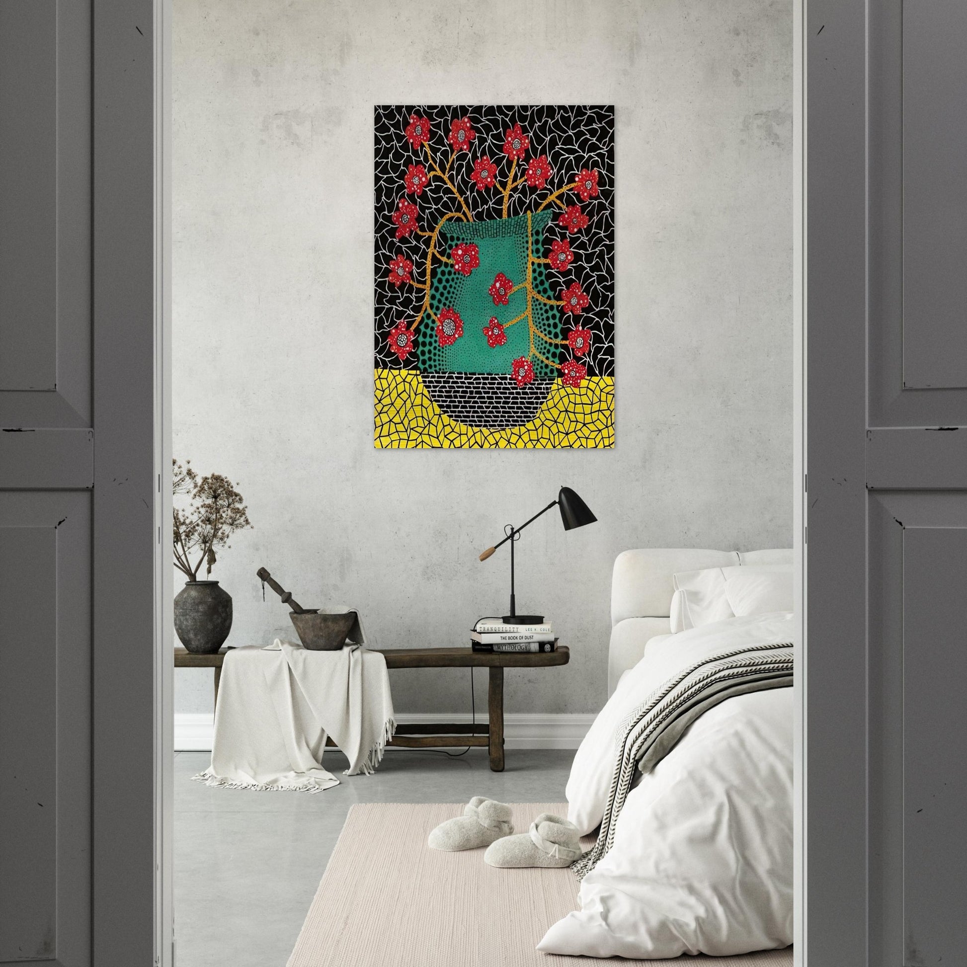 FLOWERS 1983 - Yayoi Kusama Brushed Aluminum Print - 70x100 cm / 28x40 inches | Yayoi Kusama Aluminum Print | Yayoi Kusama Prints