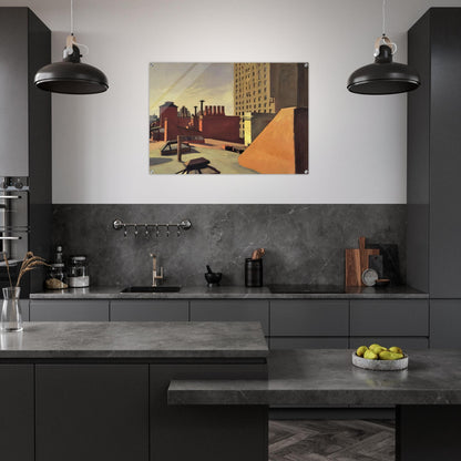 City Roofs - Edward Hopper Acrylic Print - 70x100 cm / 28x40″ inches | Edward Hopper Wall Art | Edward Hopper Prints